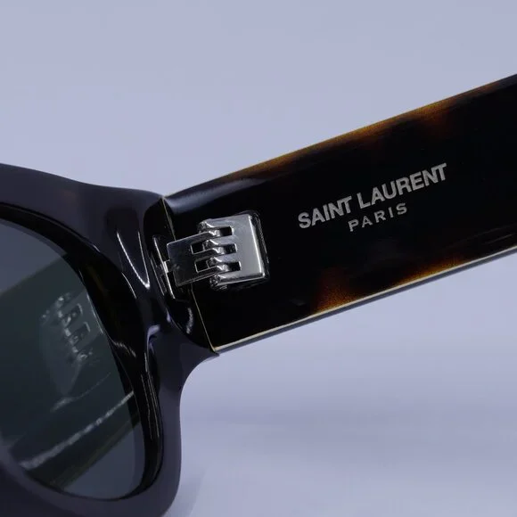 Saint Laurent SL573 002 Sunglasses Dark Havana Square Frame  display picture 1